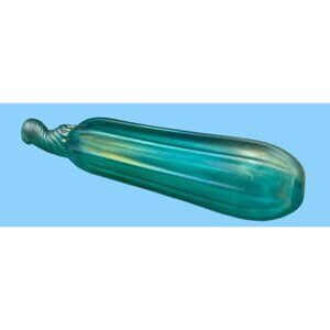 Handcrafted Iridescent Glass Cucumber Sculpture signed HAT H A Thomas